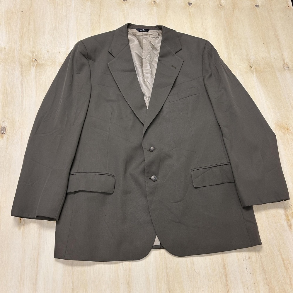VTG Ralph Lauren Blazer Mens 44 Brown Solid 2 Button Sport Coat Classic Made USA